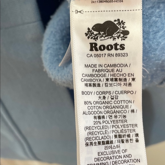 Roots - Classic Quarter Zip Up Pullover Sweat Shirt - Blue - XL - Picture 5 of 11